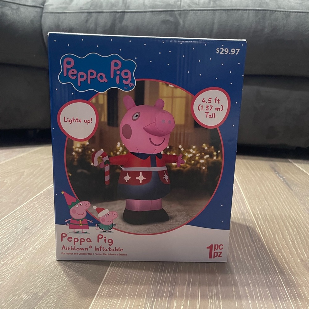 Gemmy Peppa pig 4.5ft tall light up airblown inflatable. NWT